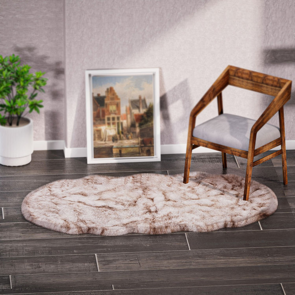 Luxury Edition: Wolkenweicher 2200 GSM Kunstfell Teppich 100x180 cm, weiß meliert