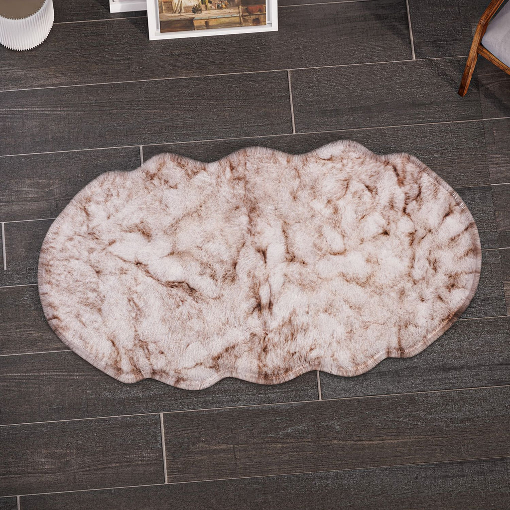 Luxury Edition: Wolkenweicher 2200 GSM Kunstfell Teppich 100x180 cm, weiß meliert