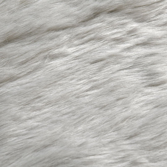 Luxury Edition: 2200 GSM Kunstpelz-Teppich, mit Rutschfeste Rückseite aus Wildleder, 160x230cm, Weiß