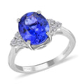 Rhapsody AAAA Tansanit, Weißer Diamant Ring 950 Platin (Größe 17.00) ca. 2,75 ct