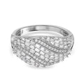Weißer Diamant Ring, 925 Silber platiniert, (Größe 18.00) ca. 1.00 ct