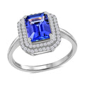 AAAA Tansanit, Weißer Diamant Ring 950 Platin (Größe 17.00) ca. 3,00 ct