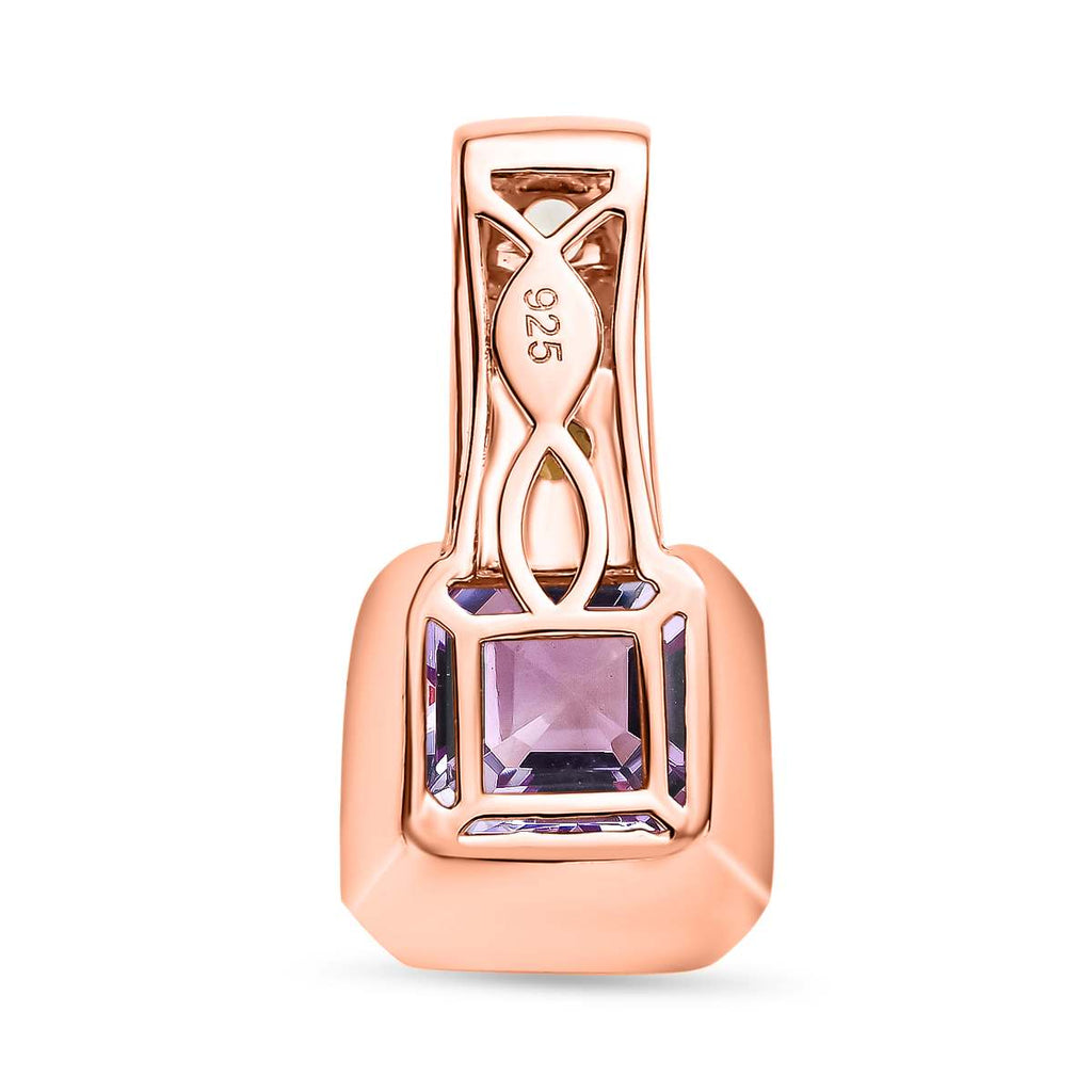 Rose De France Amethyst, mehrfarbiges Turmalin Anhänger, 925 Silber rosévergoldet ca. 6.04 ct
