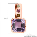 Rose De France Amethyst, mehrfarbiges Turmalin Anhänger, 925 Silber rosévergoldet ca. 6.04 ct
