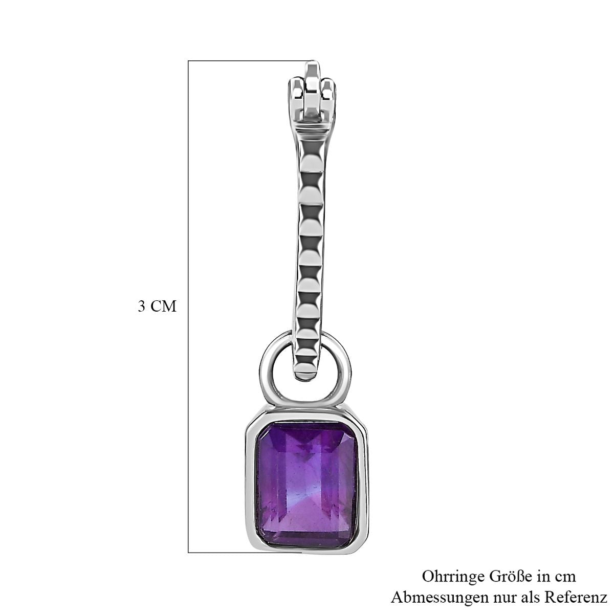 Afrikanischer Amethyst Ohrringe,  Edelstahl, ca. 3.00 ct