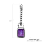 Afrikanischer Amethyst Ohrringe,  Edelstahl, ca. 3.00 ct
