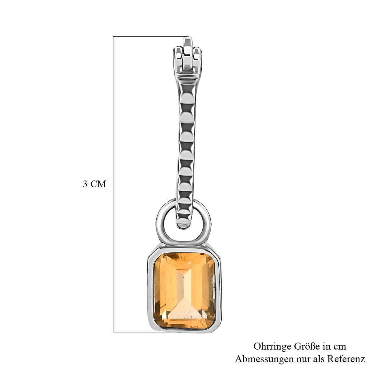 Citrin Ohrringe, Edelstahl, ca. 2.81 ct