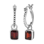 Roter Granat Ohrringe, Edelstahl ca. 3.94 ct