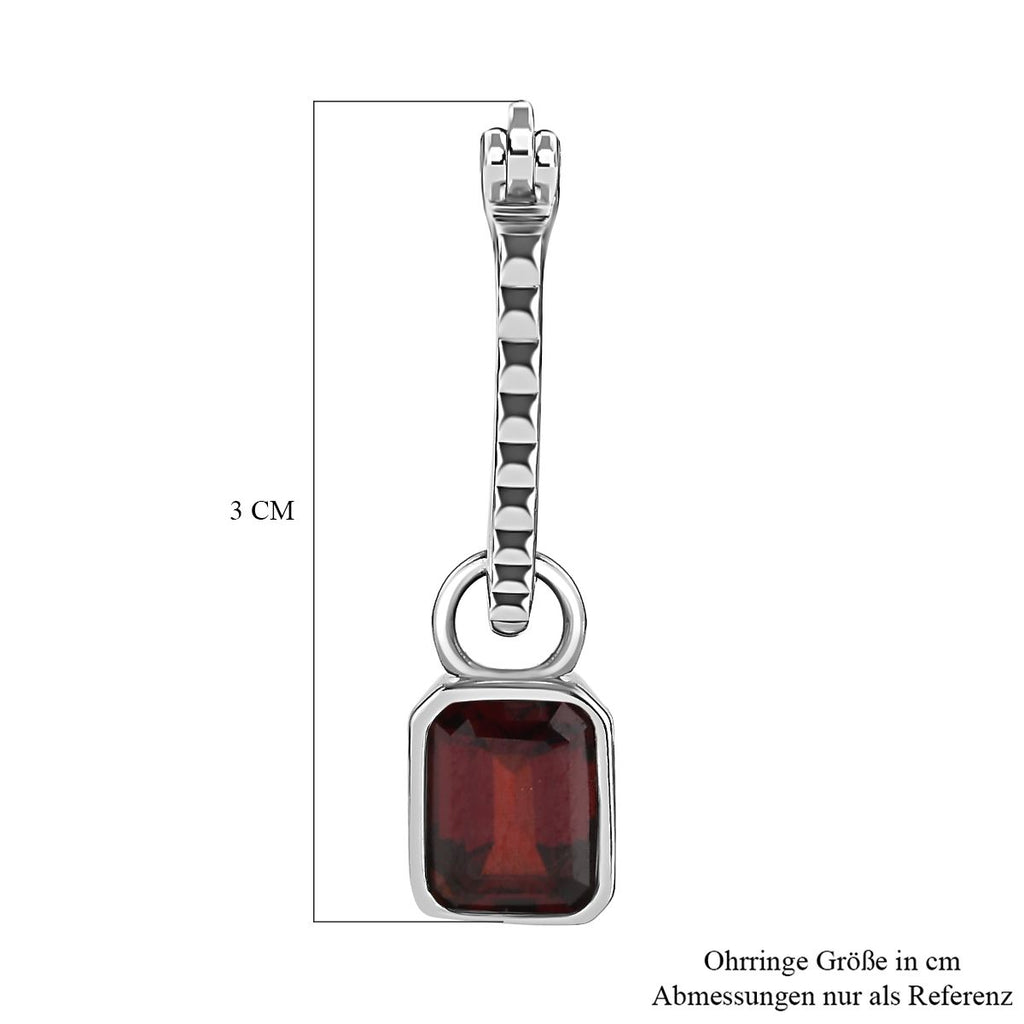 Roter Granat Ohrringe, Edelstahl ca. 3.94 ct