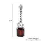 Roter Granat Ohrringe, Edelstahl ca. 3.94 ct