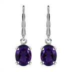 AA Lusaka Amethyst Ohrringe 925 Silber platiniert ca. 3.68 ct