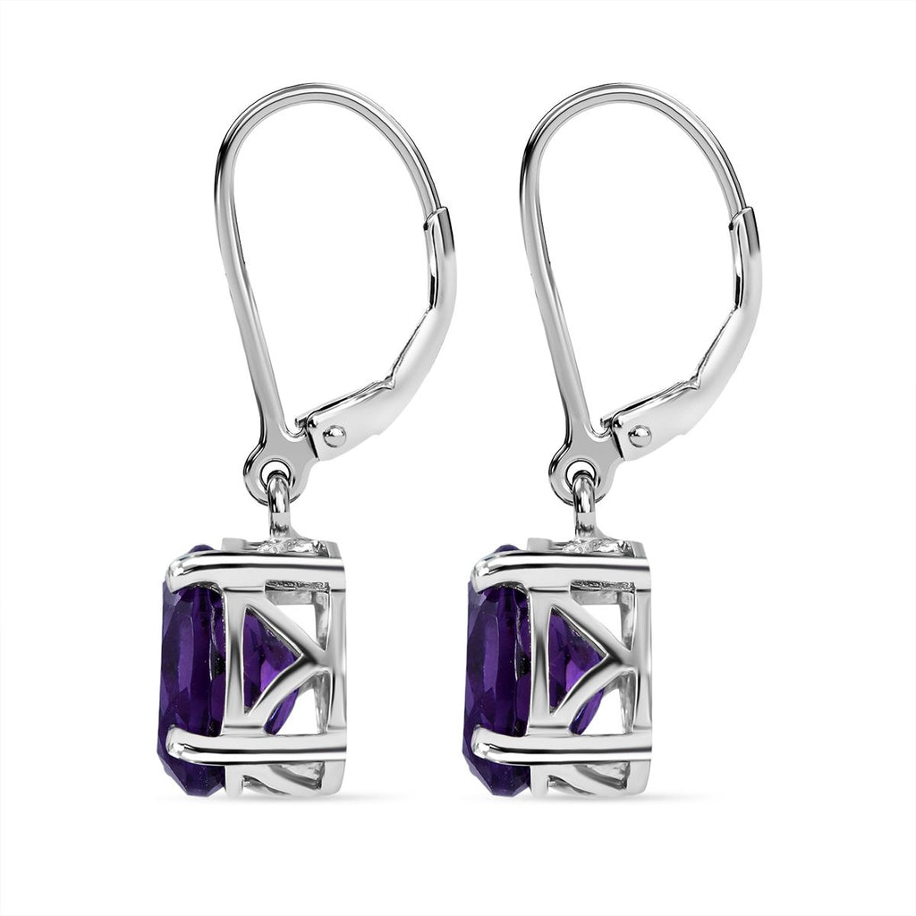 AA Lusaka Amethyst Ohrringe 925 Silber platiniert ca. 3.68 ct
