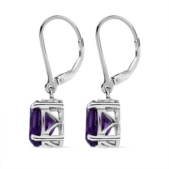 AA Lusaka Amethyst Ohrringe 925 Silber platiniert ca. 3.68 ct