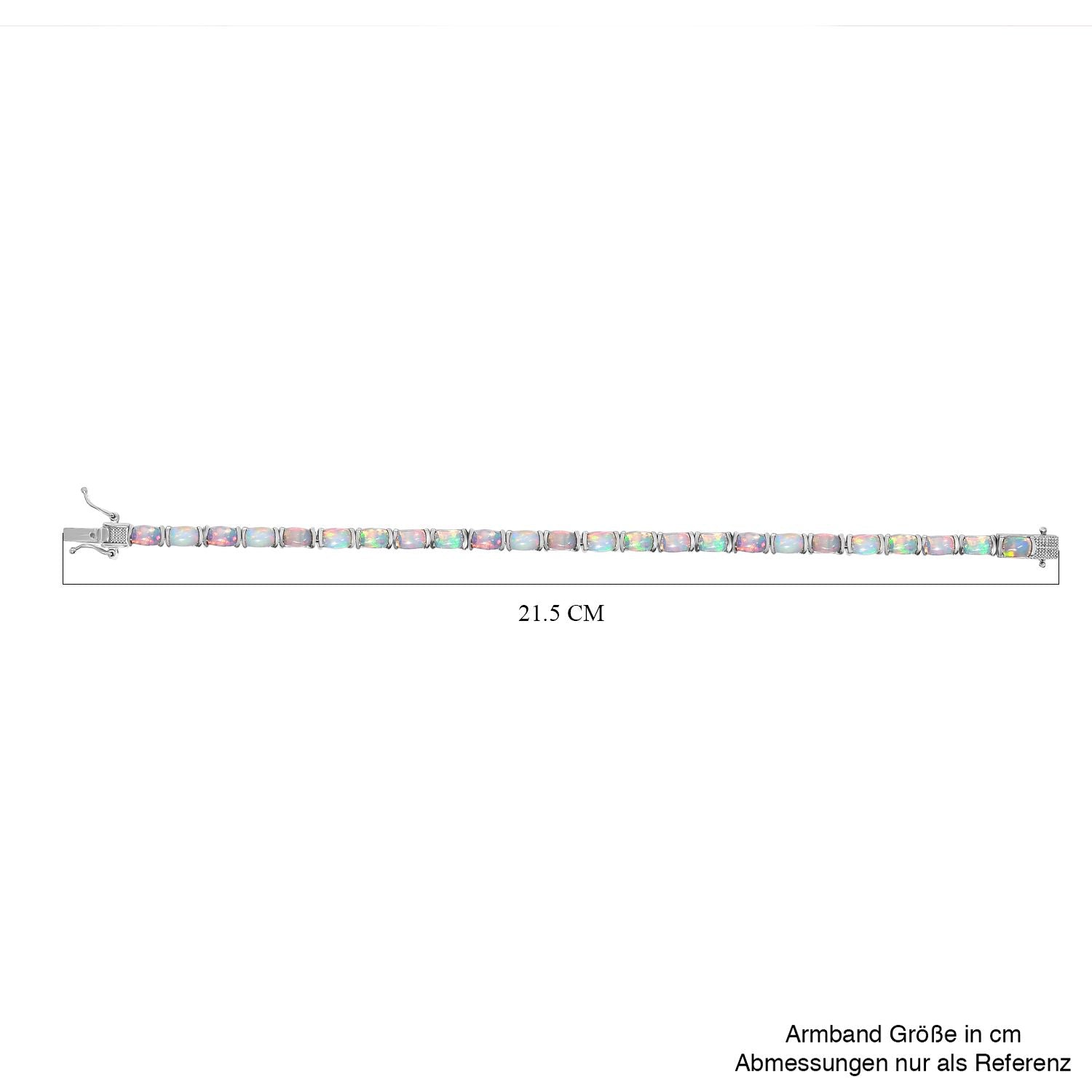 Natürlicher, äthiopischer Welo Opal Armband ca. 19 cm 925 Silber platiniert ca. 8,47 ct.