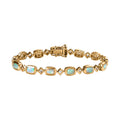 AA natürliches, äthiopisches Welo Opal und weißes Topas-Armband, 20cm - 5,79 ct.