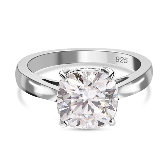 Moissanit Ring, 925 Silber platiniert (Größe 17.00) ca. 3.16 ct