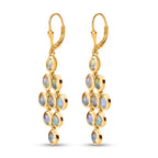 Natürlicher, äthiopischer Welo Opal Ohrringe 925 Silber Gelbgold Vermeil ca. 3.42 ct