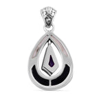 Afrikanischer Amethyst, Perlmutt Anhänger 925 Silber ca. 1,89 ct.