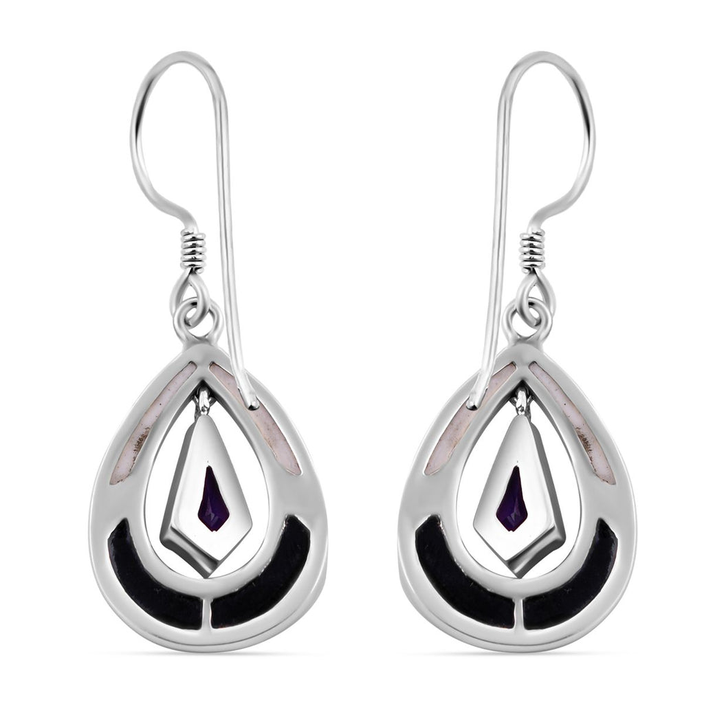 Royal Bali - Afrikanische Amethyst, Abalone Muschel Ohrringe 925 Silber