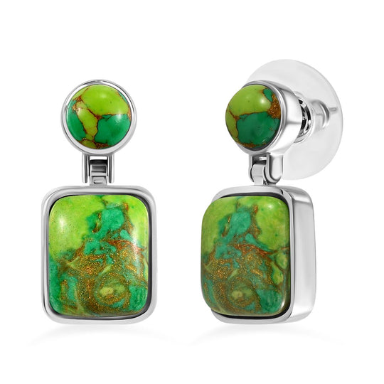 Lila Türkis Ohrringe  Edelstahl ca. 13.44 ct