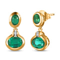 Smaragd Triplett Quarz und Zirkon Ohrringe - 4,39 ct.