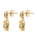Smaragd-Quarz Triplette Ohrringe, 925 Silber vergoldet ca. 4.39 ct