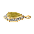 AAA Ouro Verde-Quarz, weißer Zirkon Anhänger, 925 Silber vergoldet ca. 8.34 ct