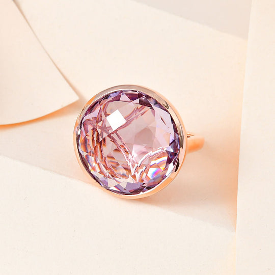 Rose De France Amethyst Ring 925 Silber Roségold Vermeil (Größe 17.00) ca. 23.29 ct
