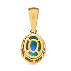 Paraiba Pfau Triplette Quarz Anhänger, 925 Silber vergoldet ca. 2.17 ct