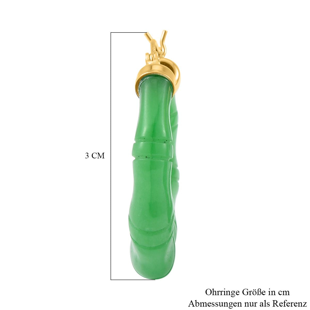 Grüne Jade Ohrringe 925 Silber vergoldet ca. 54.60 ct