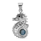 Royal Bali -Larimar, Schwarzer Spinell Anhänger, 925 Silber ca. 2.36 ct