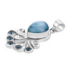 Royal Bali Kollektion- Larimar, Schweizer Blautopas Anhänger, 925 Silber - 5,51 ct.