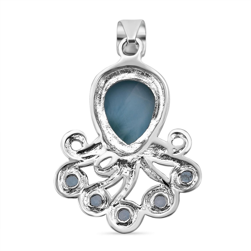 Royal Bali Kollektion- Larimar, Schweizer Blautopas Anhänger, 925 Silber - 5,51 ct.
