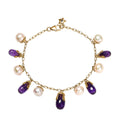 GP Italian Garden Kollektion- AA afrikanisches Amethyst, weißes Perle und blaues Saphir 19cm Armband- 49,82 ct.