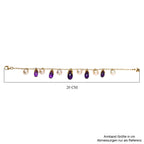 GP Italienische Garten Kollektion - AA Afrikanischer Amethyst Armband ca. 19 cm 925 Silber Gelbgold Vermeil ca. 49.82 ct