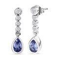 Tansanit und Zirkon Ohrringe - 0,94 ct.