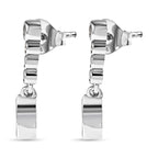 Tansanit, Weißer Zirkon Ohrringe, 925 Silber platiniert ca. 0.94 ct