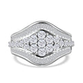 LUSTRO STELLA -  Weißer Zirkonia Ring, 925 Silber rhodiniert, (Größe 17.00) ca. 2.54 ct