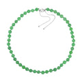 Grüne Jade Halskette ca. 45 cm 925 Silber rhodiniert ca. 198.95 ct