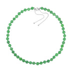 Grüne Jade Halskette ca. 45 cm 925 Silber rhodiniert ca. 198.95 ct