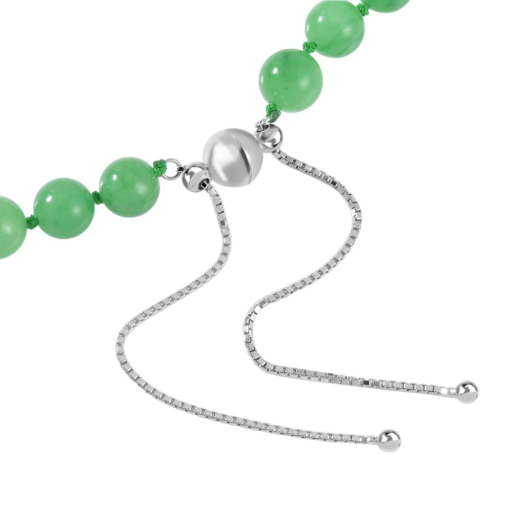 Grüne Jade Halskette ca. 45 cm 925 Silber rhodiniert ca. 198.95 ct