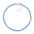 Blaue Jade Halskette ca. 45 cm 925 Silber rhodiniert ca. 213.95 ct