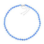 Blaue Jade Halskette ca. 45 cm 925 Silber rhodiniert ca. 213.95 ct