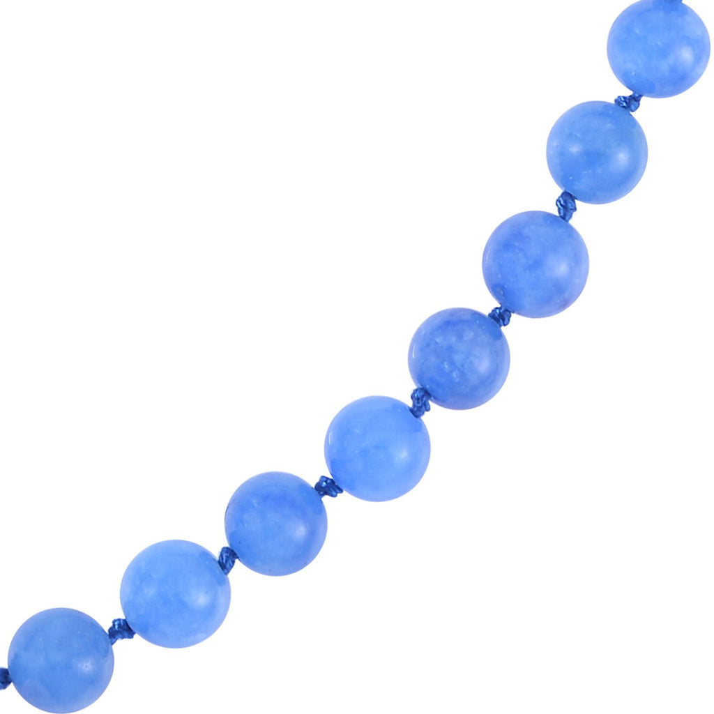 Blaue Jade Halskette ca. 45 cm 925 Silber rhodiniert ca. 213.95 ct