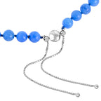 Blaue Jade Halskette ca. 45 cm 925 Silber rhodiniert ca. 213.95 ct