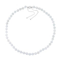Weiße Jade Halskette ca. 45 cm 925 Silber rhodiniert ca. 208.95 ct