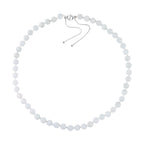 Weiße Jade Halskette ca. 45 cm 925 Silber rhodiniert ca. 208.95 ct
