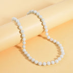 Weiße Jade Halskette ca. 45 cm 925 Silber rhodiniert ca. 208.95 ct