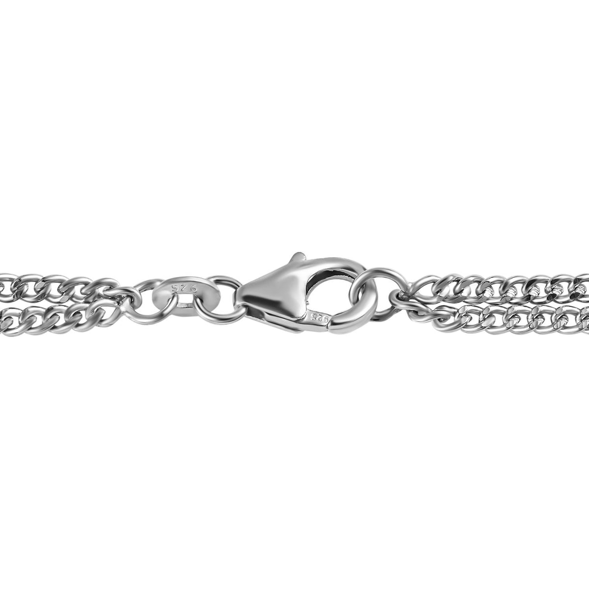 Tansanit, weißer Zirkon Halskette, ca. 45 cm 925 Silber platiniert ca. 13.18 ct