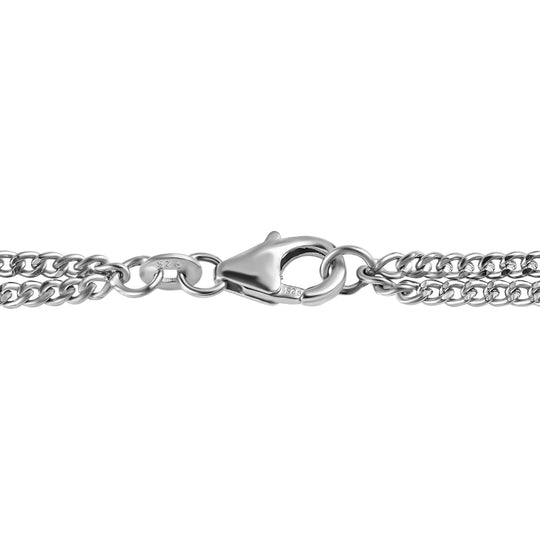 Tansanit, weißer Zirkon Halskette, ca. 45 cm 925 Silber platiniert ca. 13.18 ct